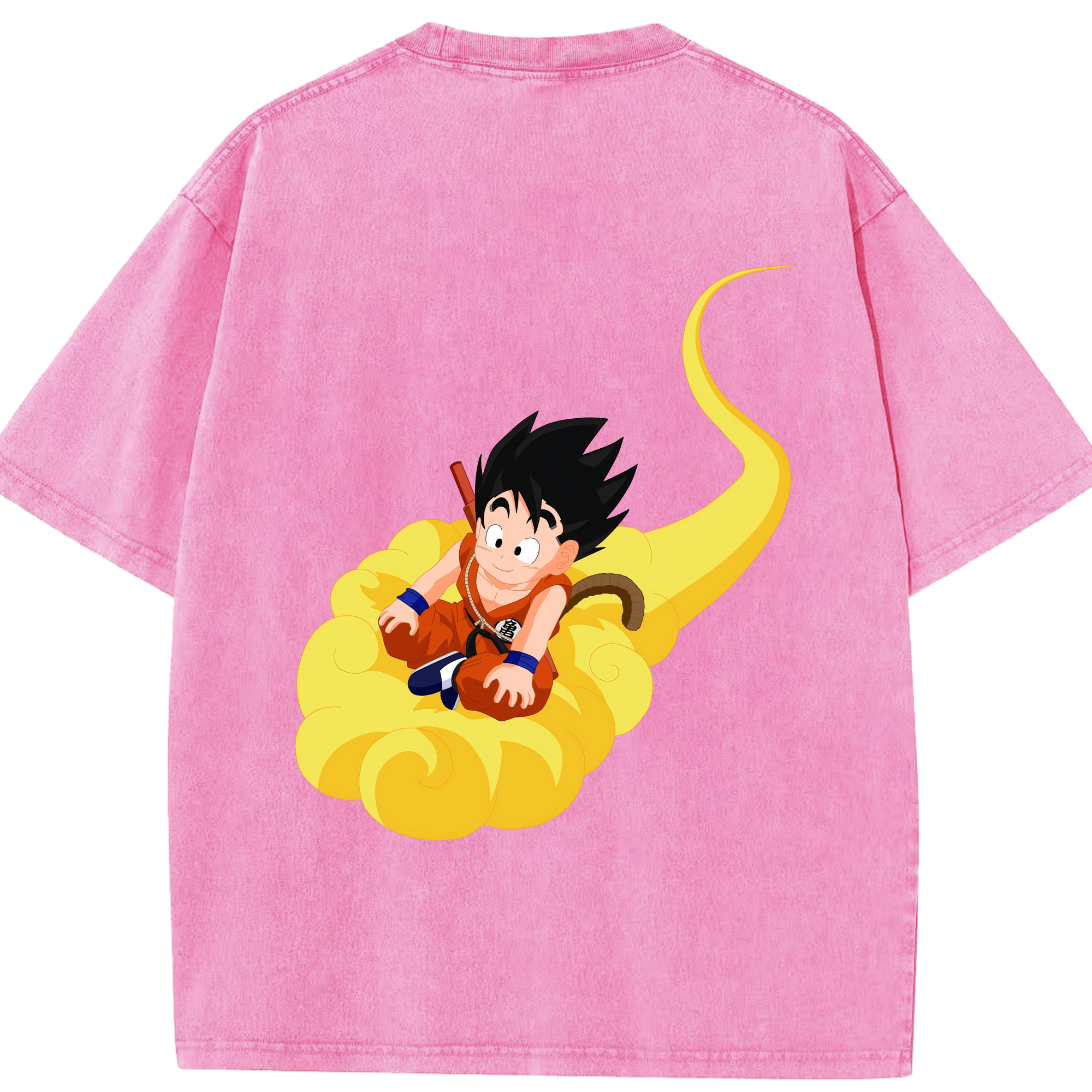 （画像用） ドラゴンボール 孫悟空（そん ごくう）Son Goku カカロット DRAGON BALL Kakarotto 綿100% ヴィンテージ風 半袖Tシャツ（背面プリント）